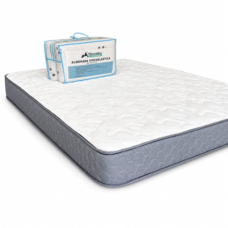 COLCHON NOVA DUAL 2.0 P. CON PACK ALMOHADA VISCOELASTICA 60X40X12 - 2