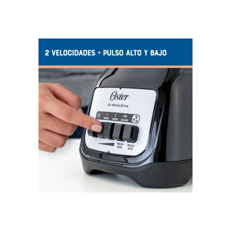 LICUADORA OSTER NEGRA TECLAS 550W 2 VEL BLSTKAG-BPB - 4