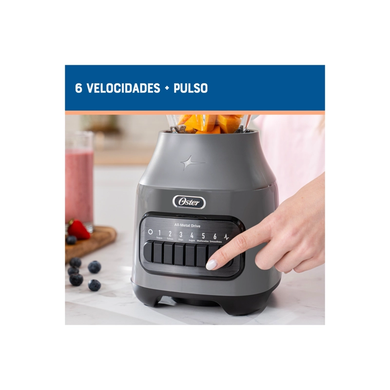 LICUADORA OSTER GRIS TECLAS 800W 6 VEL  BLSTPEG-GPB - 5