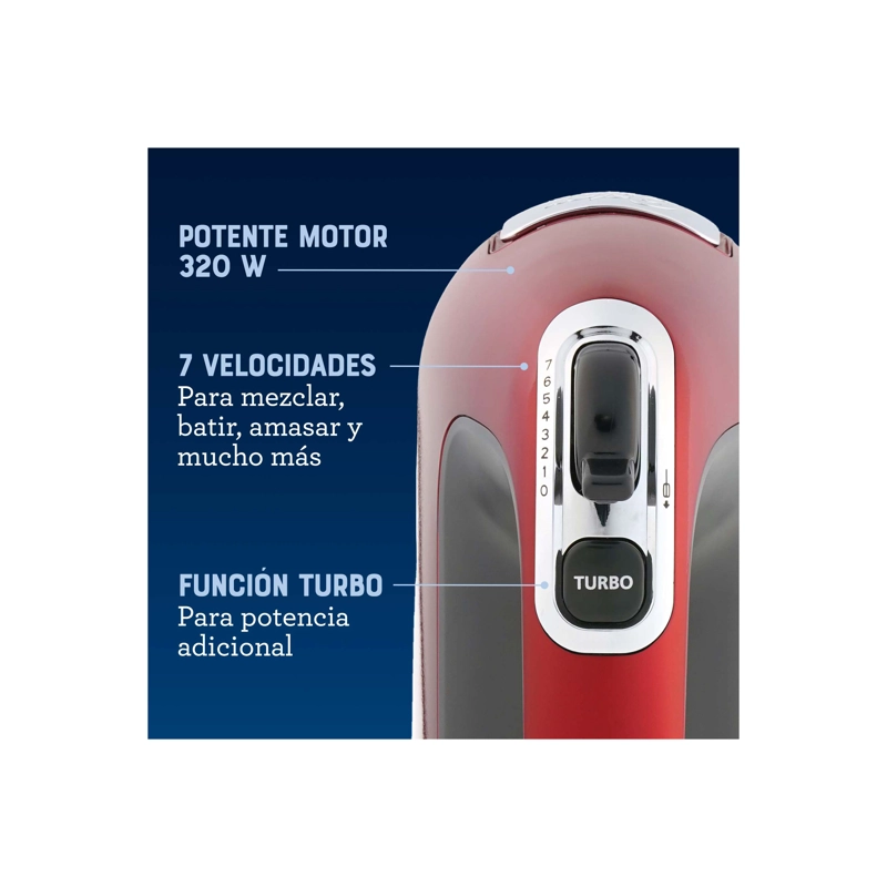 BATIDORA MANUAL OSTER ROJA 7 VEL 360R - 3