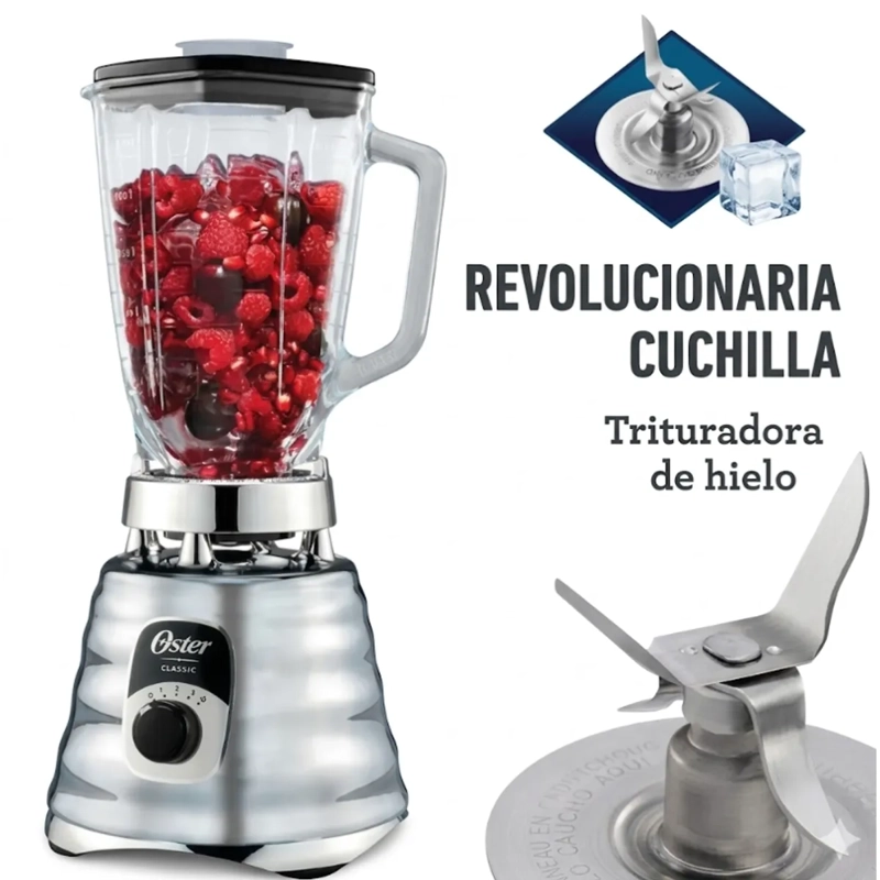 LICUADORA OSTER CROMADA 700W 3 VEL BLST4655 - 1