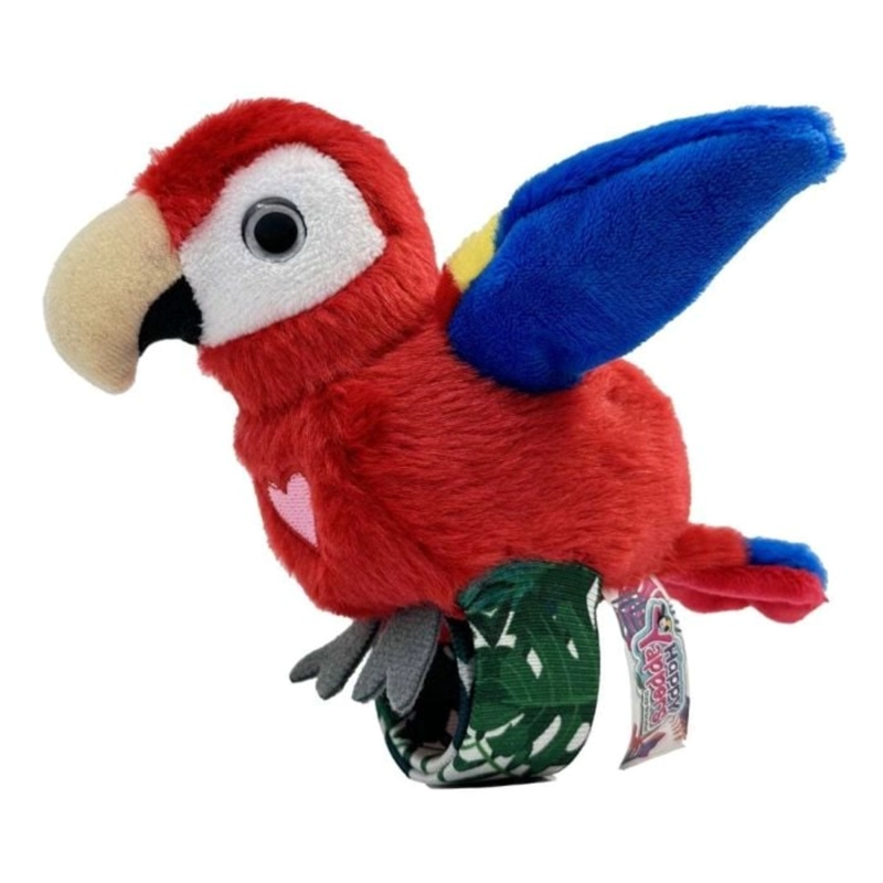 PELUCHE REPITE CANTA ALETEA HAPPY YAPPERS LORO ROJO - 1