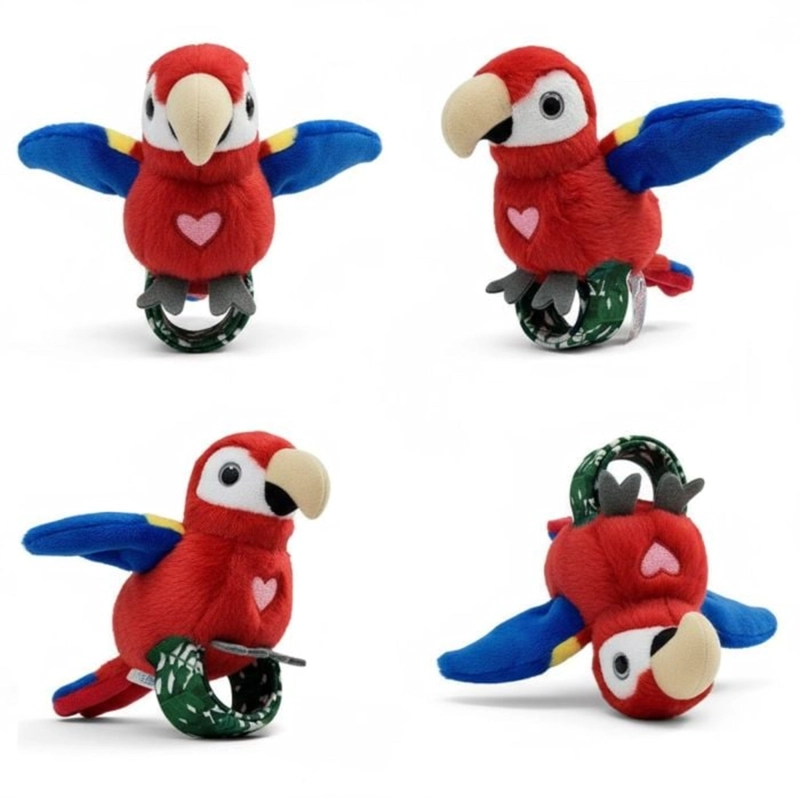 PELUCHE REPITE CANTA ALETEA HAPPY YAPPERS LORO ROJO - 2