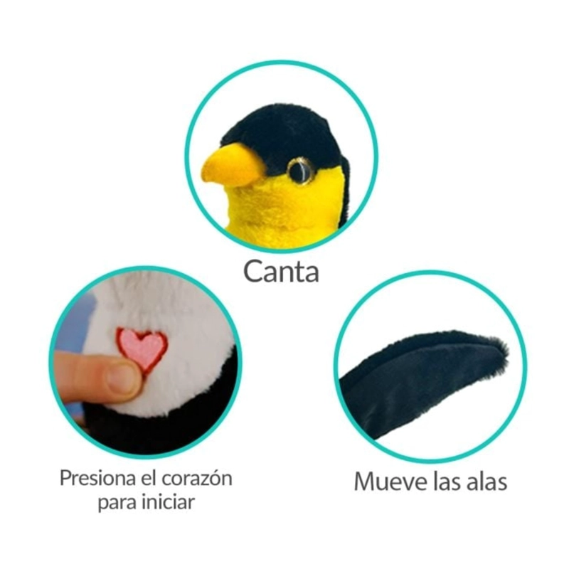 PELUCHE REPITE CANTA ALETEA HAPPY YAPPERS LORO AZUL - 4
