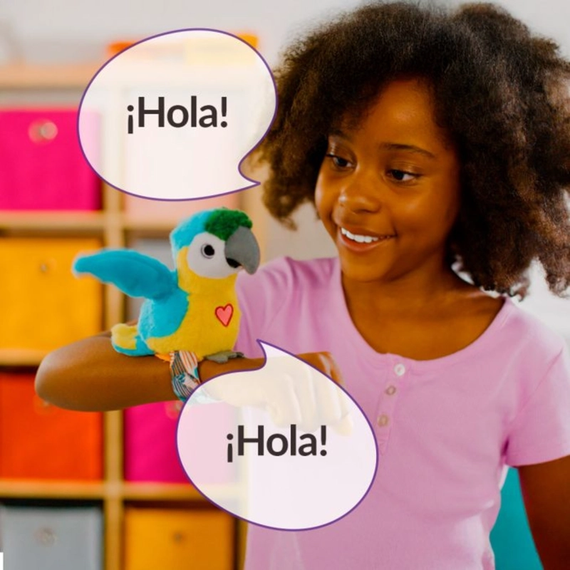 PELUCHE REPITE CANTA ALETEA HAPPY YAPPERS LORO AZUL - 5