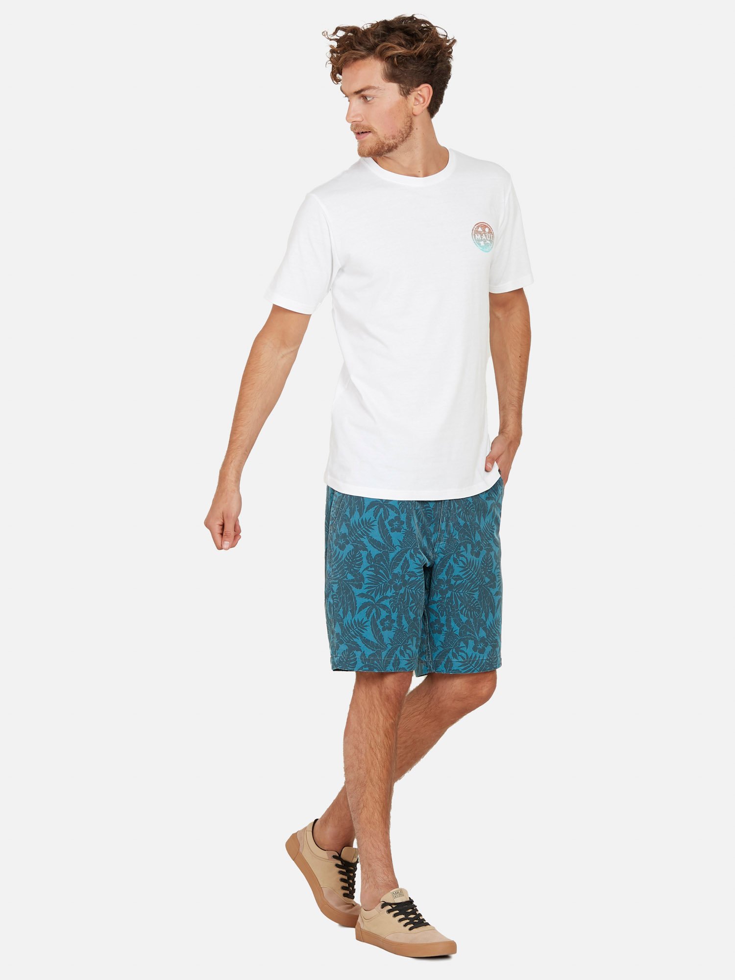 SHORT HOMBRE MAUI & SONS MULTICOLOR HIBRIDO CHINO FIT HIBISCUS - 3