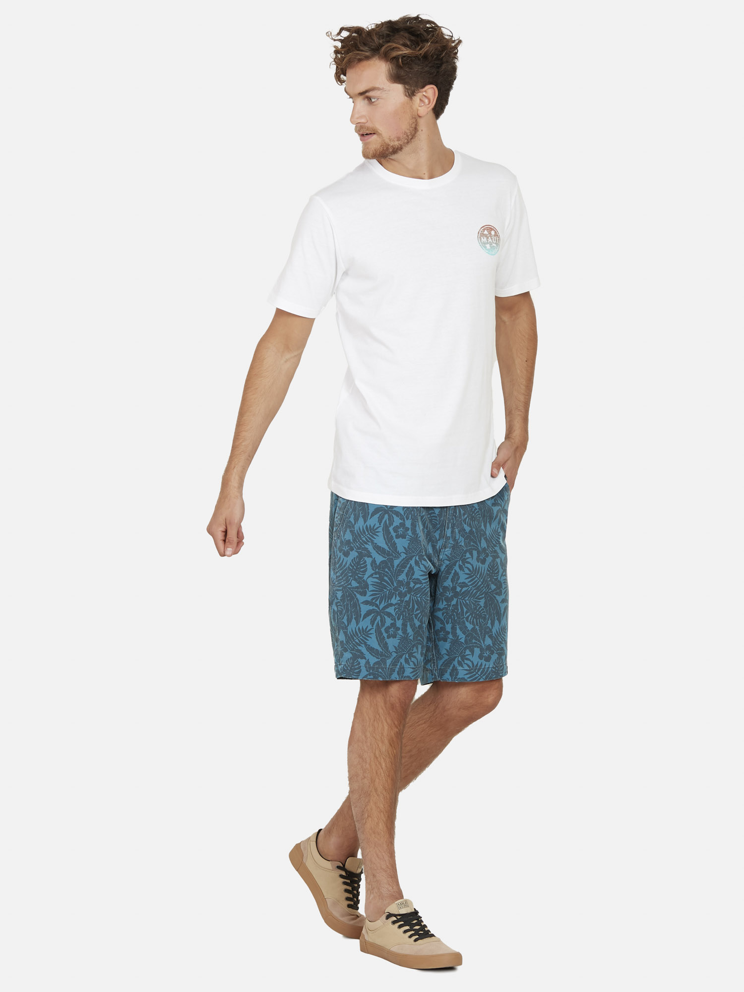 SHORT HOMBRE MAUI & SONS MULTICOLOR HIBRIDO CHINO FIT HIBISCUS - 3