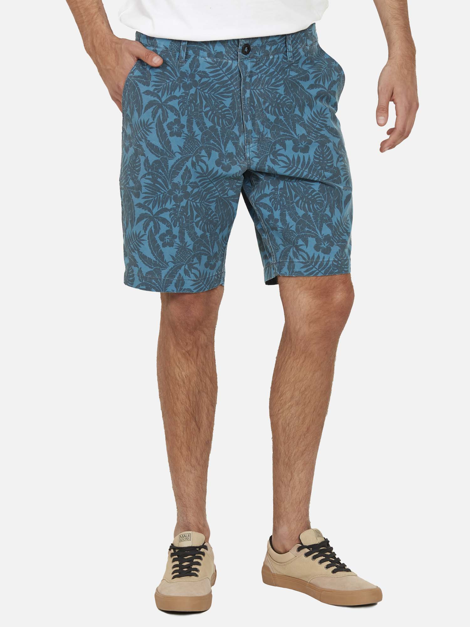 SHORT HOMBRE MAUI & SONS MULTICOLOR HIBRIDO CHINO FIT HIBISCUS - 4