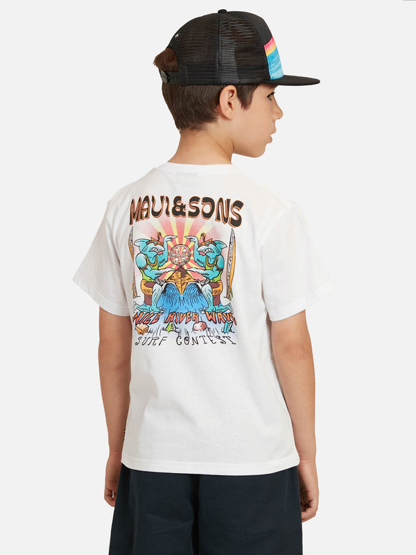 PACK MANGA CORTA UNISEX MAUI & SONS 5AV1752-KV POLERA JOCKEY INFANTIL BLANCO - 2