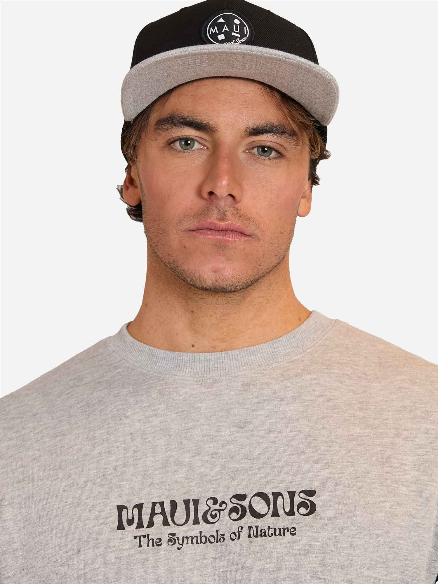 POLERON CR ROUND COLLAR GRIS HOMBRE MAUI AND SONS - 3
