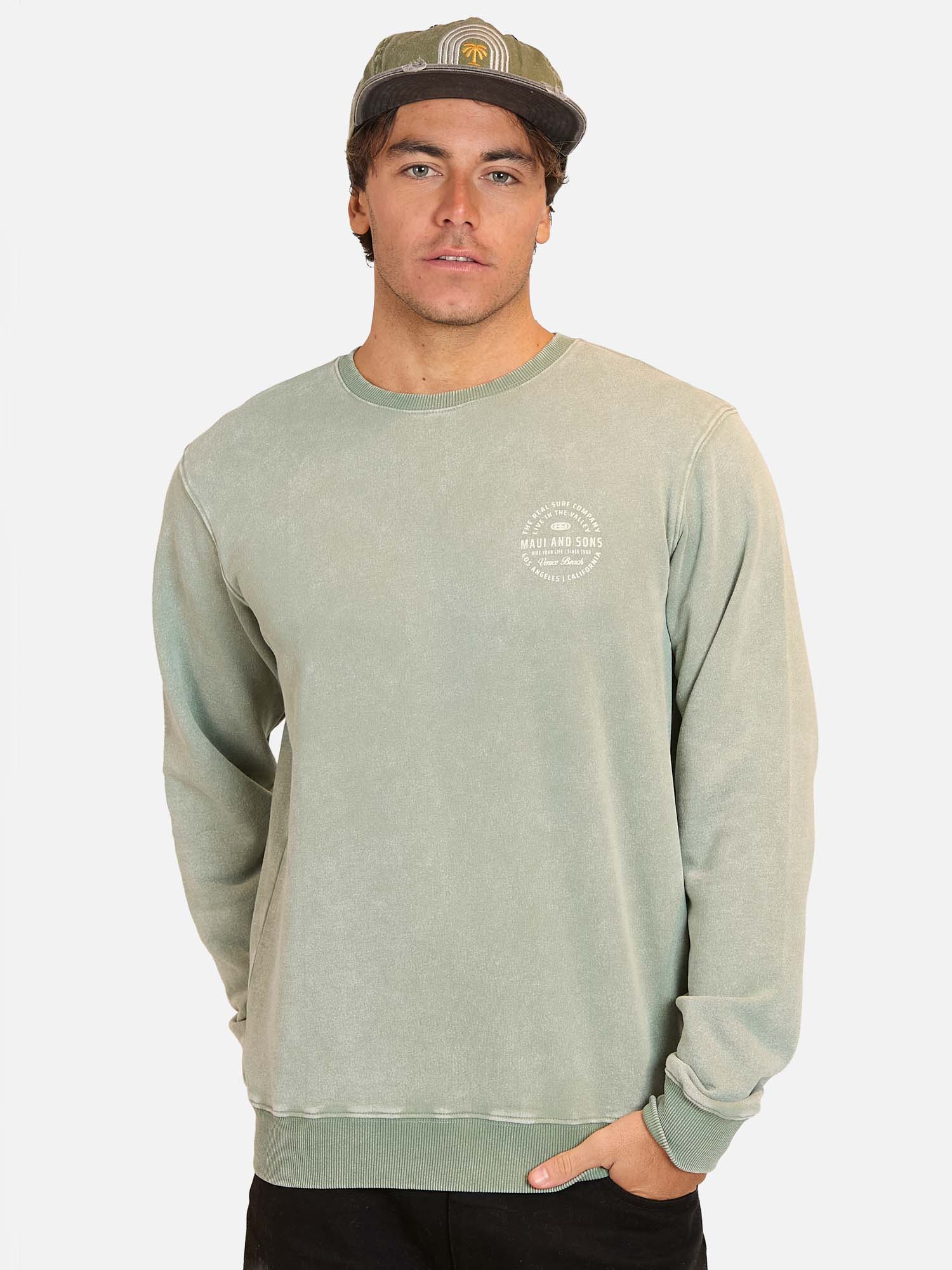 POLERON CR LOGAN VERDE HOMBRE MAUI AND SONS - 1