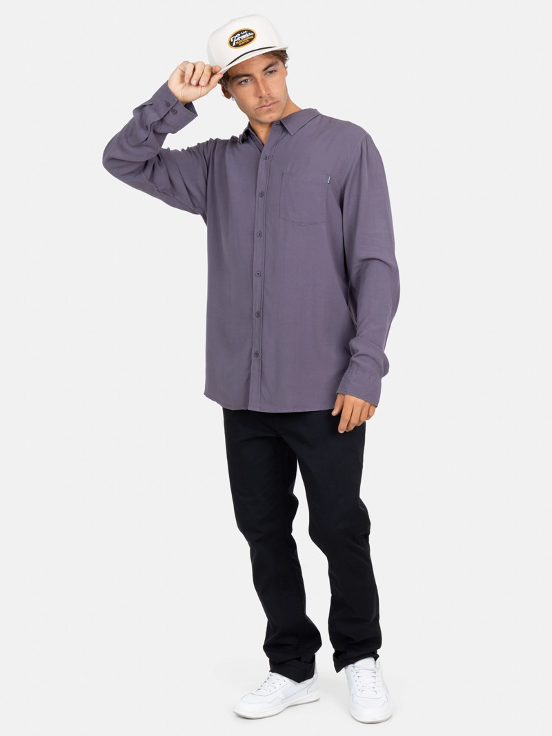 CAMISA ML SUNSET SHORE MORADO HOMBRE MAUI AND SONS - 3
