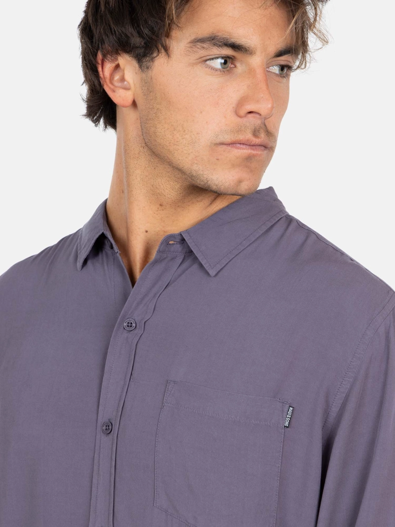 CAMISA ML SUNSET SHORE MORADO HOMBRE MAUI AND SONS - 4