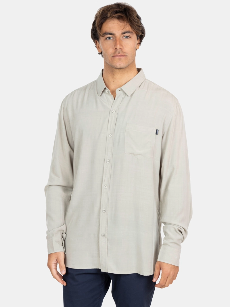 CAMISA ML SUNSET SHORE KHAKI HOMBRE MAUI AND SONS - 1