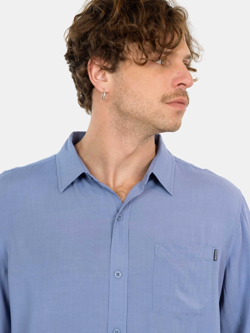 CAMISA ML SUNSET SHORE AZUL HOMBRE MAUI AND SONS - 4