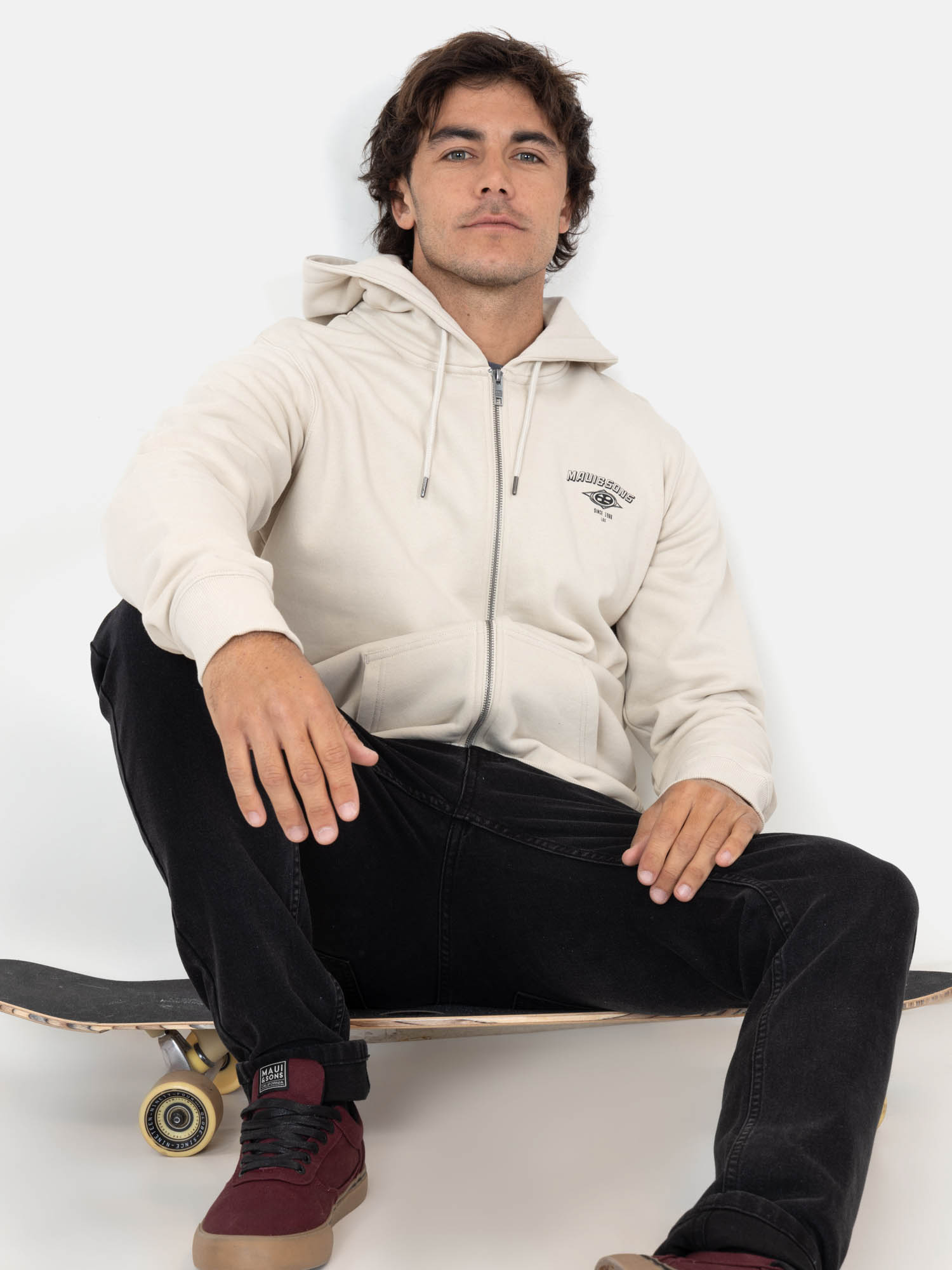POLERÓN MANGA LARGA ALGODÓN HOMBRE MAUI & SONS BEIGE FZ PACIFIC - 4