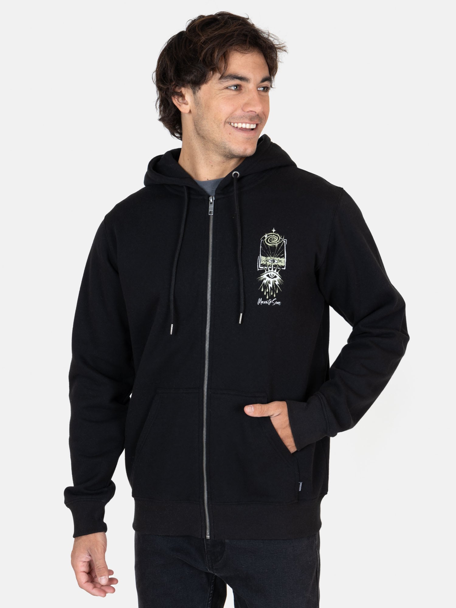 POLERÓN MANGA LARGA ALGODÓN HOMBRE MAUI & SONS NEGRO FZ WAVE - 1