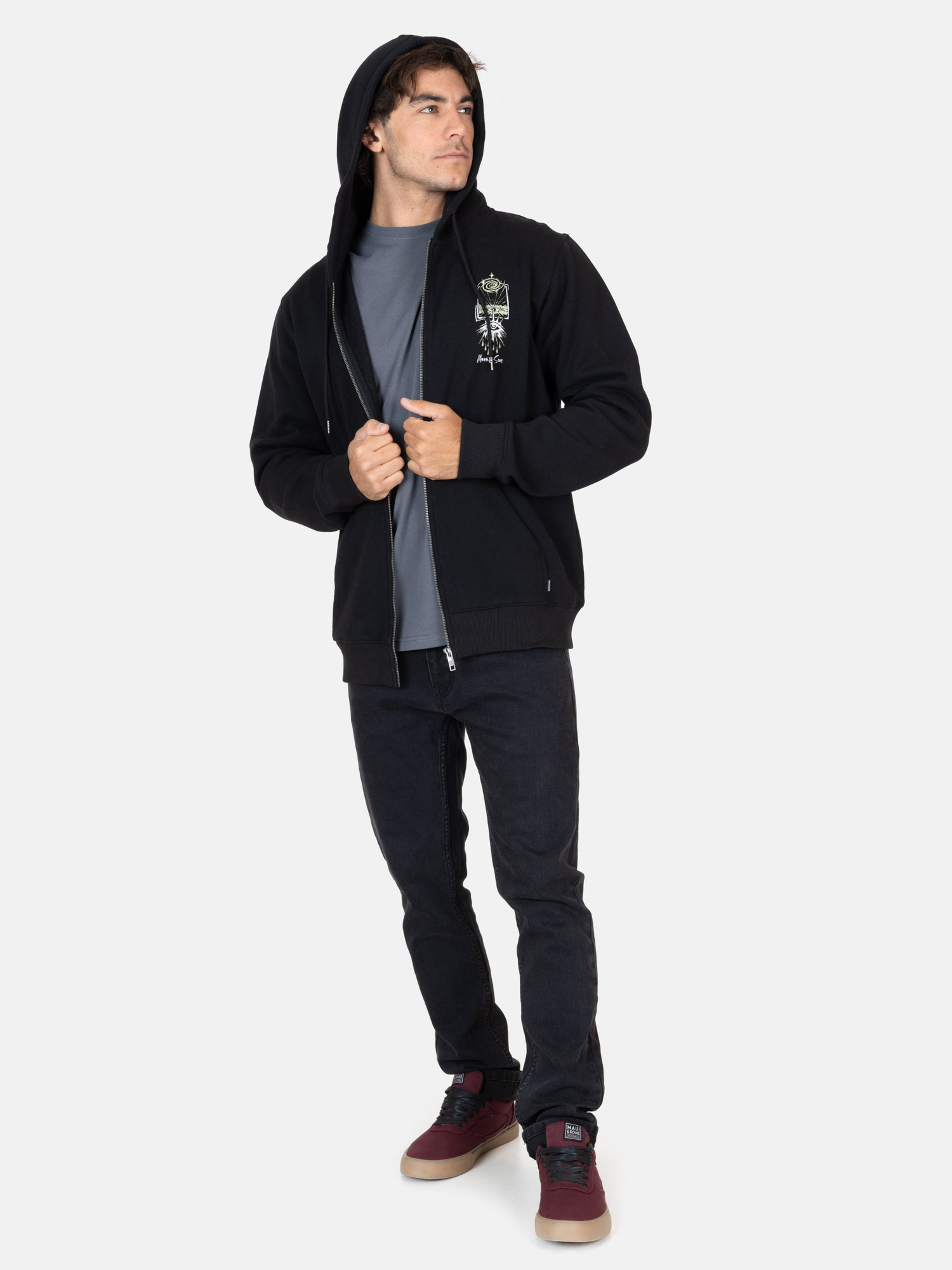 POLERÓN MANGA LARGA ALGODÓN HOMBRE MAUI & SONS NEGRO FZ WAVE - 4