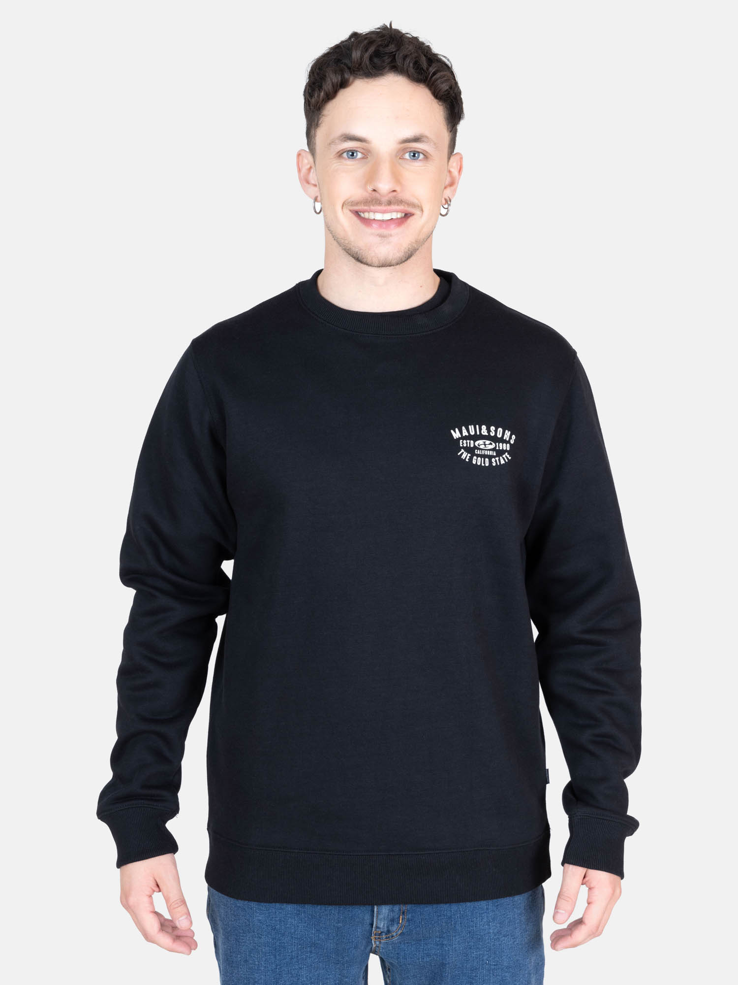 POLERÓN MANGA LARGA ALGODÓN HOMBRE MAUI & SONS NEGRO CR HAWAIIAN - 1