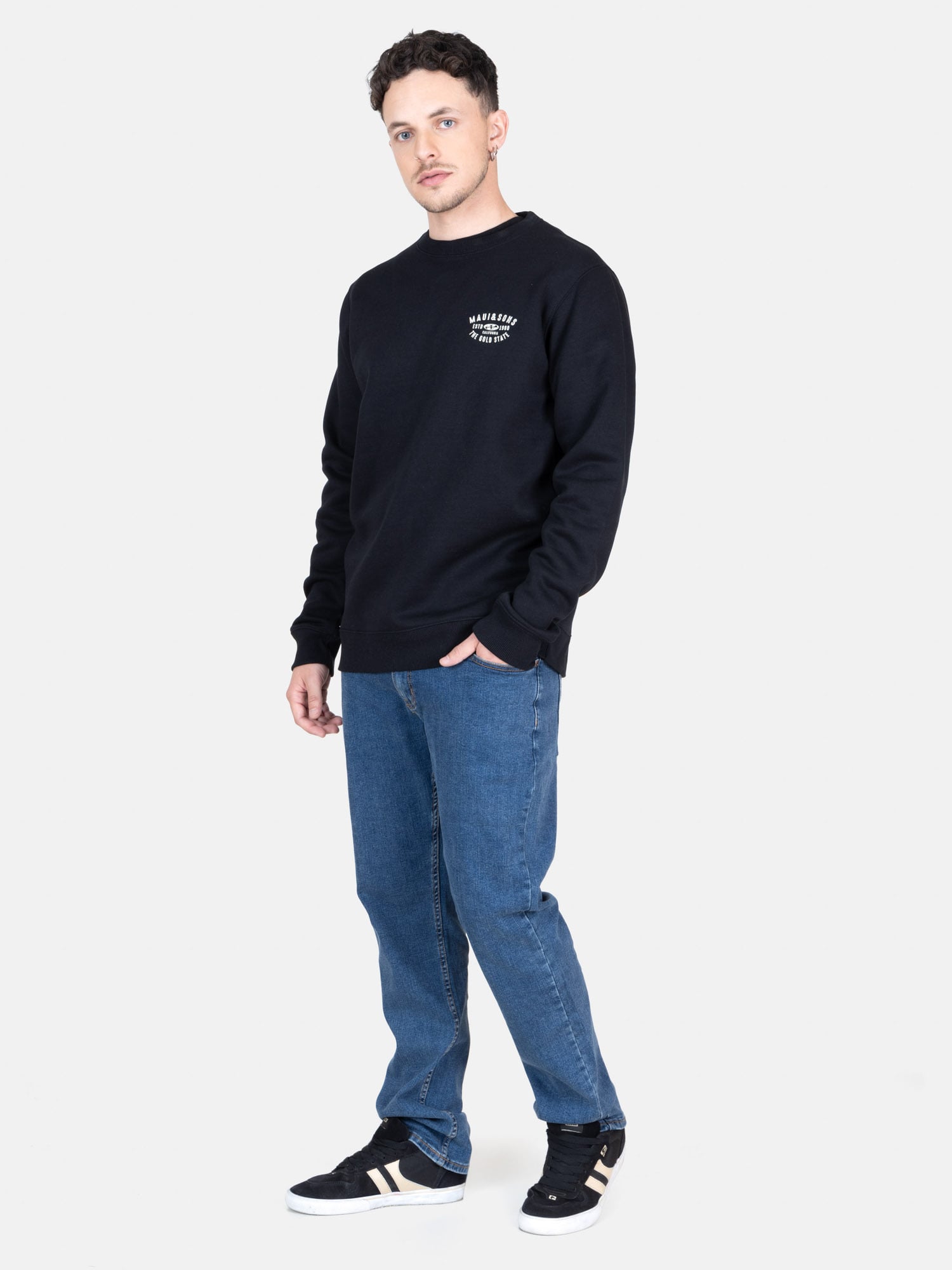 POLERÓN MANGA LARGA ALGODÓN HOMBRE MAUI & SONS NEGRO CR HAWAIIAN - 4