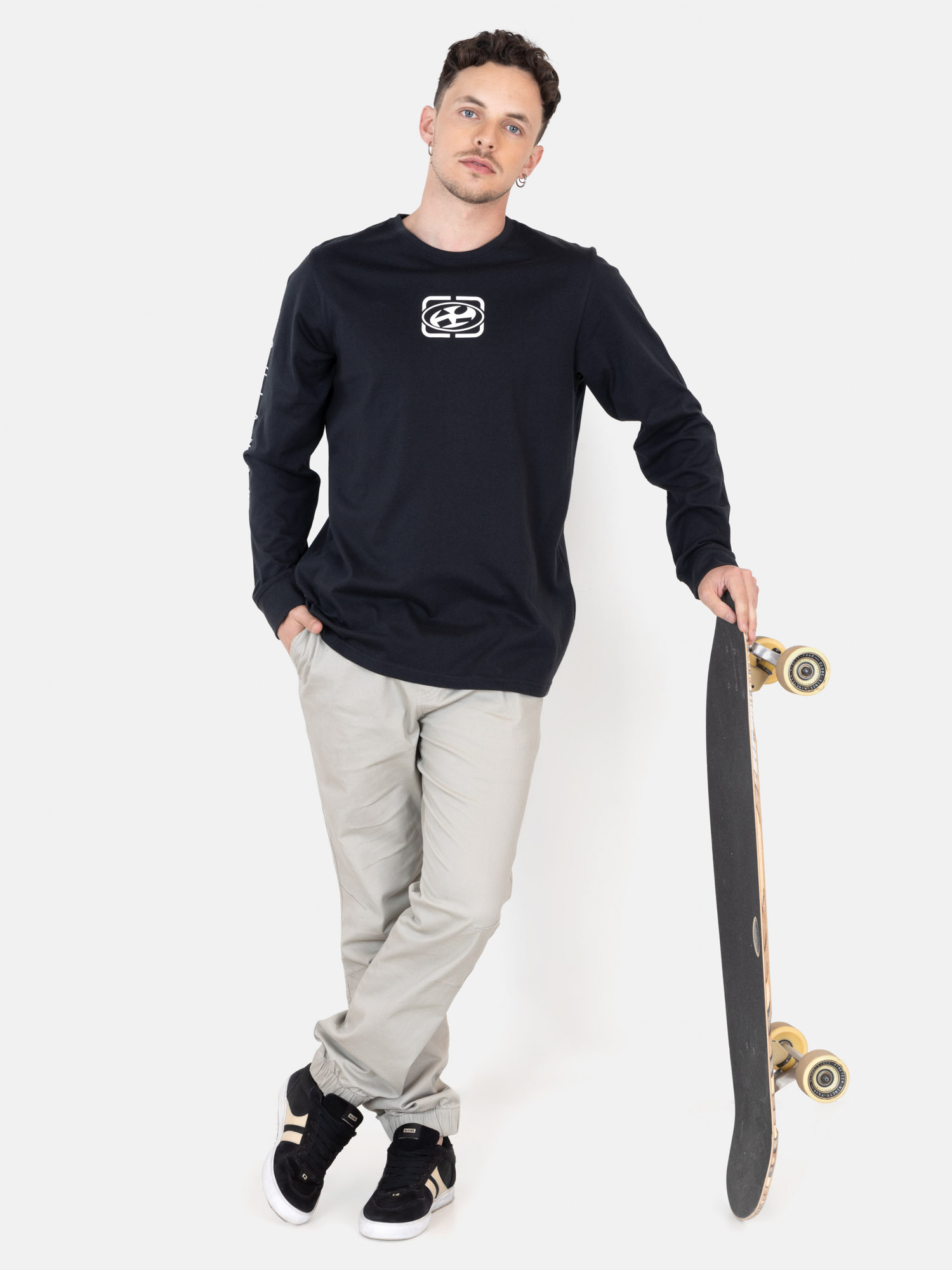 POLERA ML SUNSET SWELL NEGRO HOMBRE MAUI AND SONS - 4