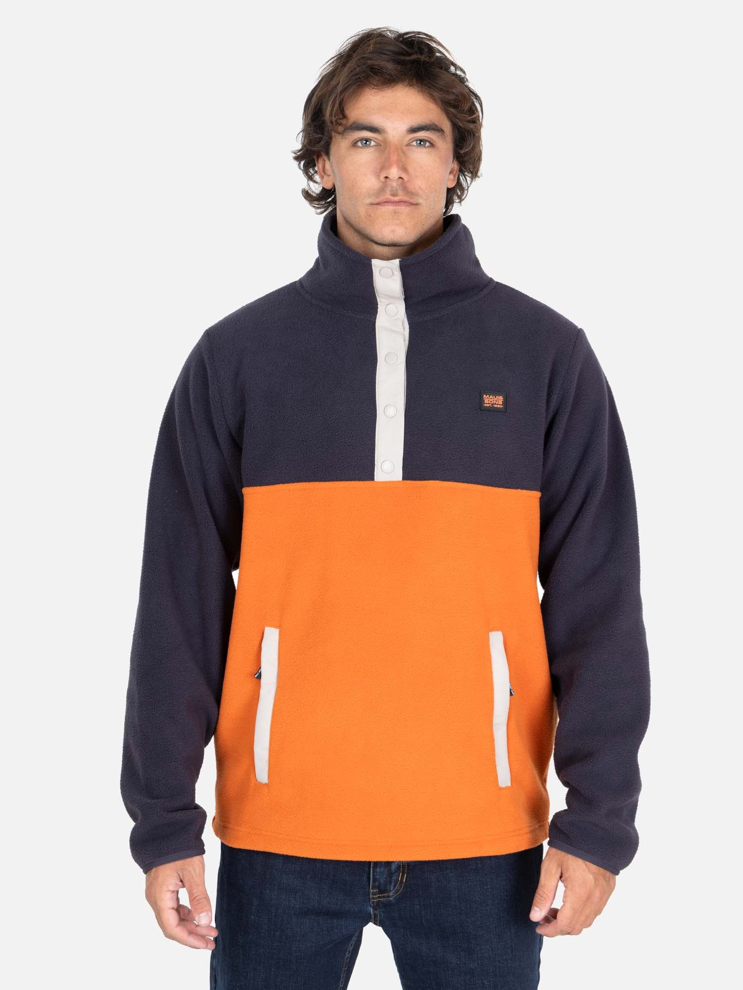 POLERON MICROPOLAR RIDER NARANJO HOMBRE MAUI AND SONS - 1