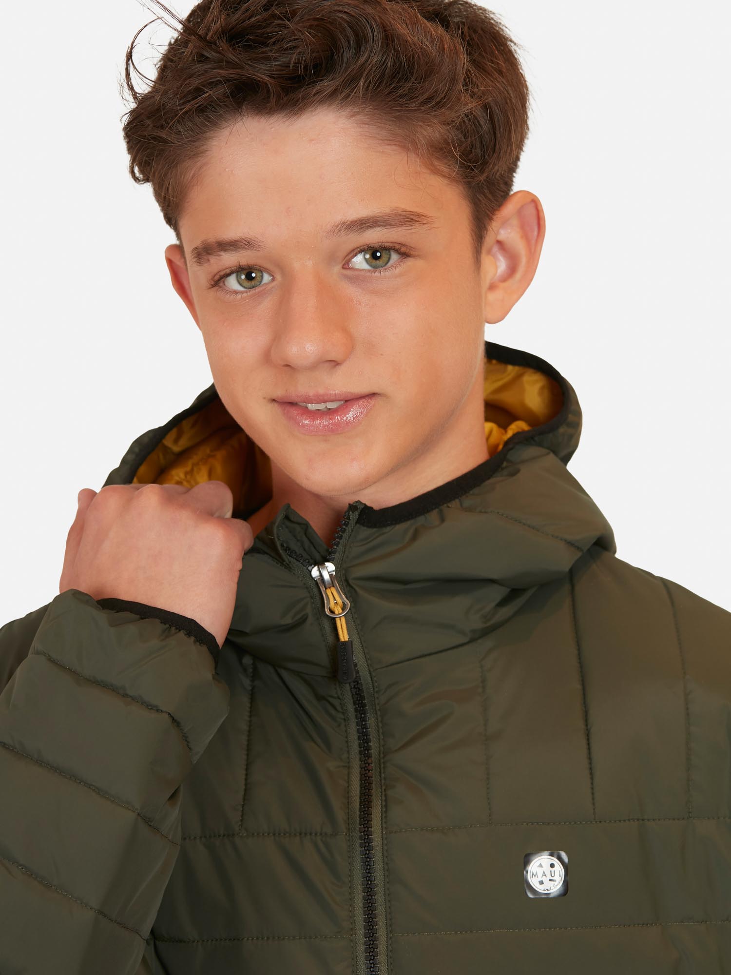 PARKA MANGA LARGA UNISEX MAUI & SONS 5PK947-MI PUFFA ANAHOLA YOUNG OLIVE OLIVO INFANTIL - 3