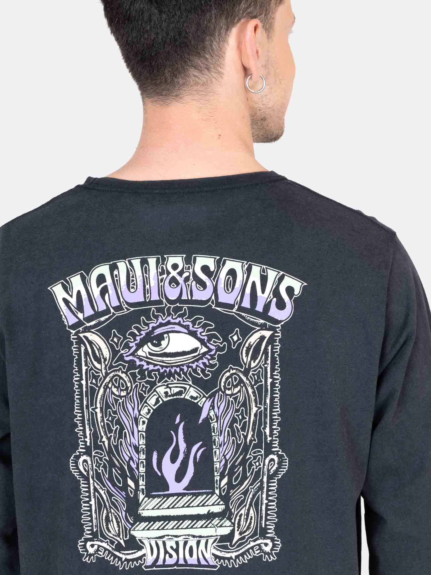 POLERA ML COASTAL ECHO NEGRO HOMBRE MAUI AND SONS - 3