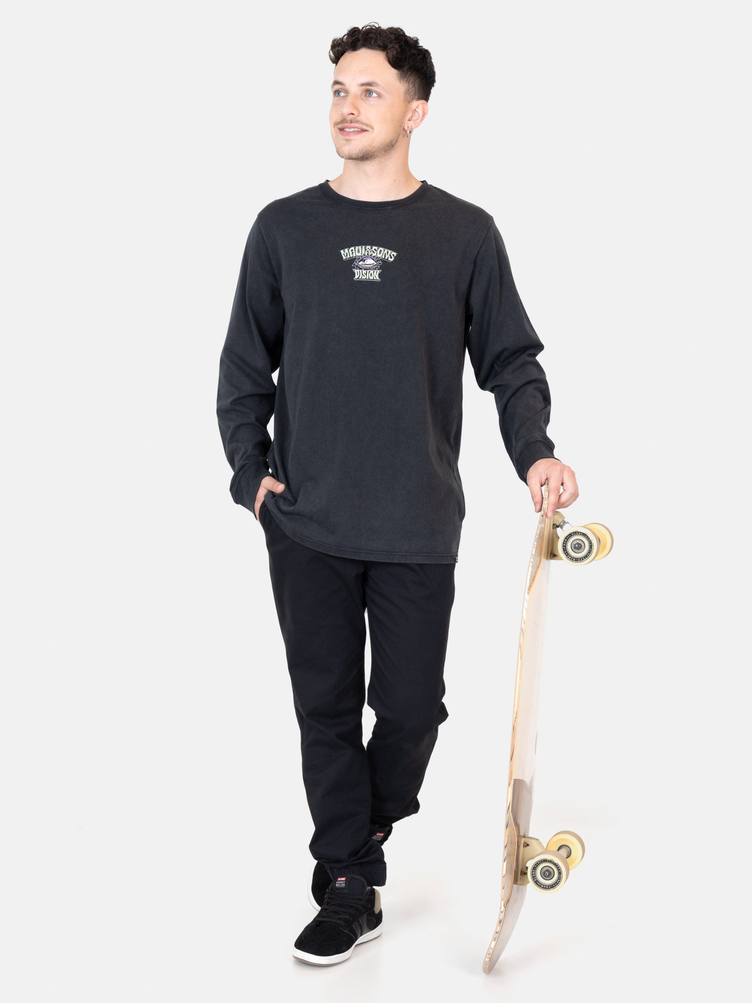 POLERA ML COASTAL ECHO NEGRO HOMBRE MAUI AND SONS - 4