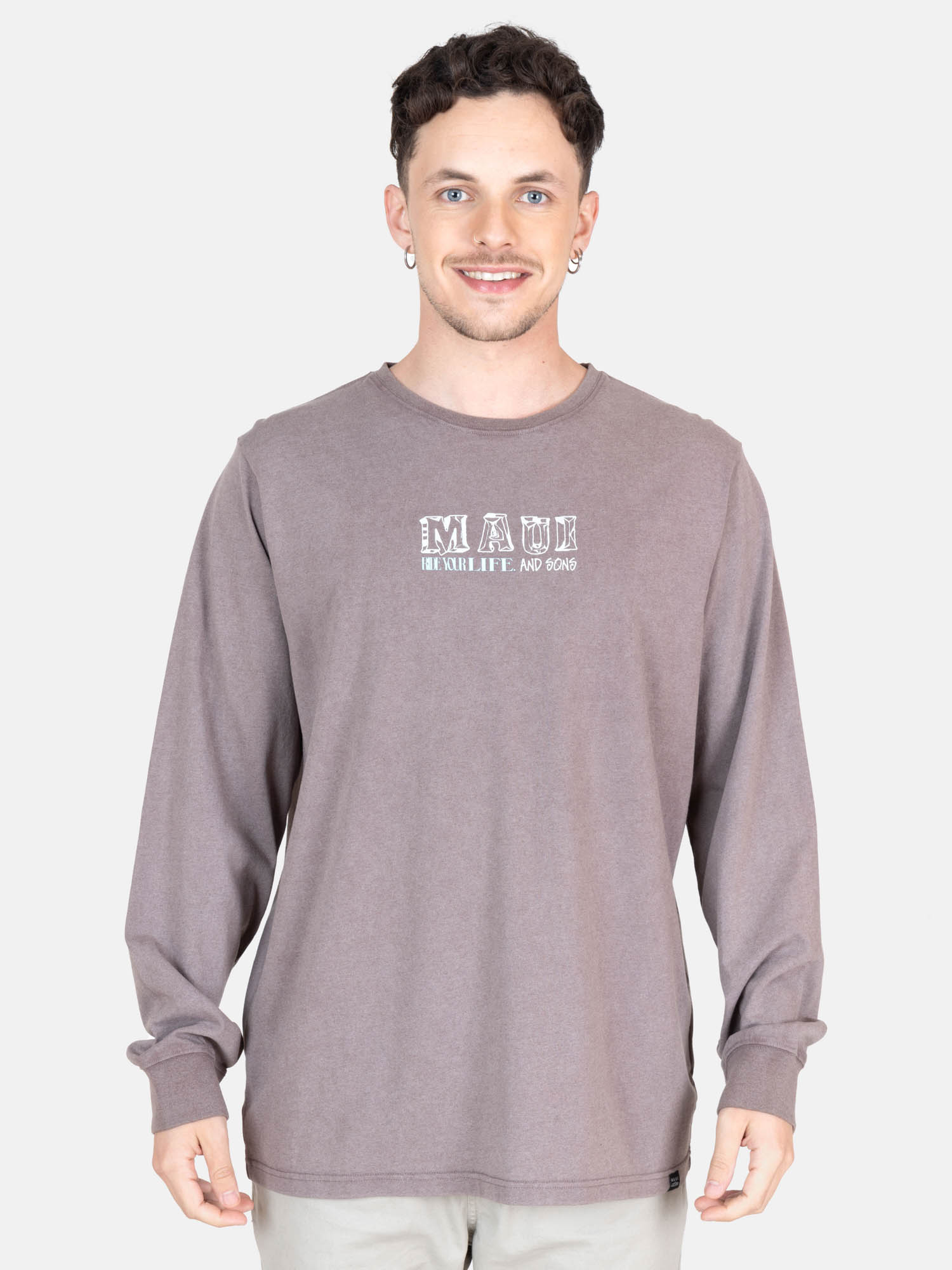 POLERA ML DAZE CAFÉ HOMBRE MAUI AND SONS - 1