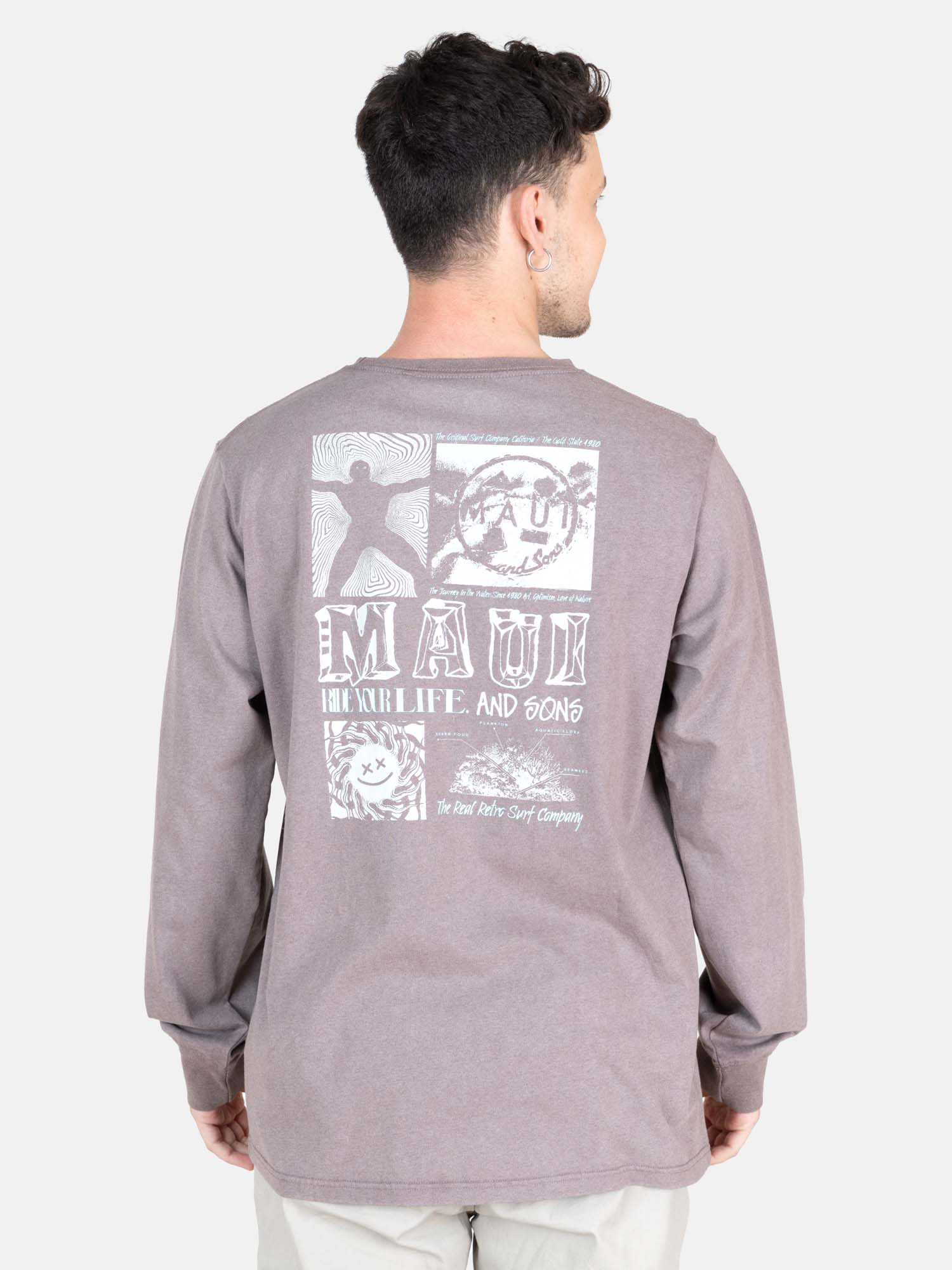 POLERA ML DAZE CAFÉ HOMBRE MAUI AND SONS - 2