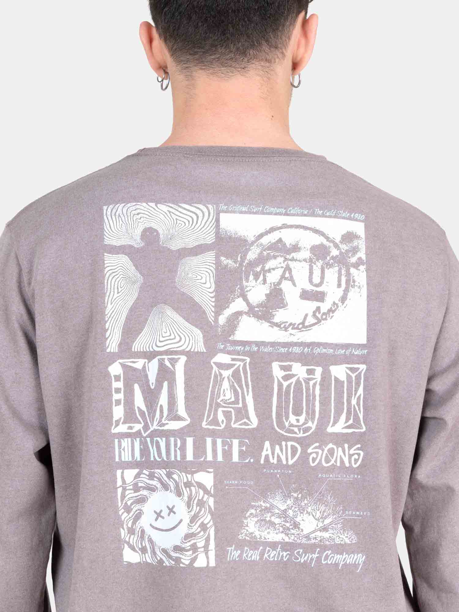 POLERA ML DAZE CAFÉ HOMBRE MAUI AND SONS - 3
