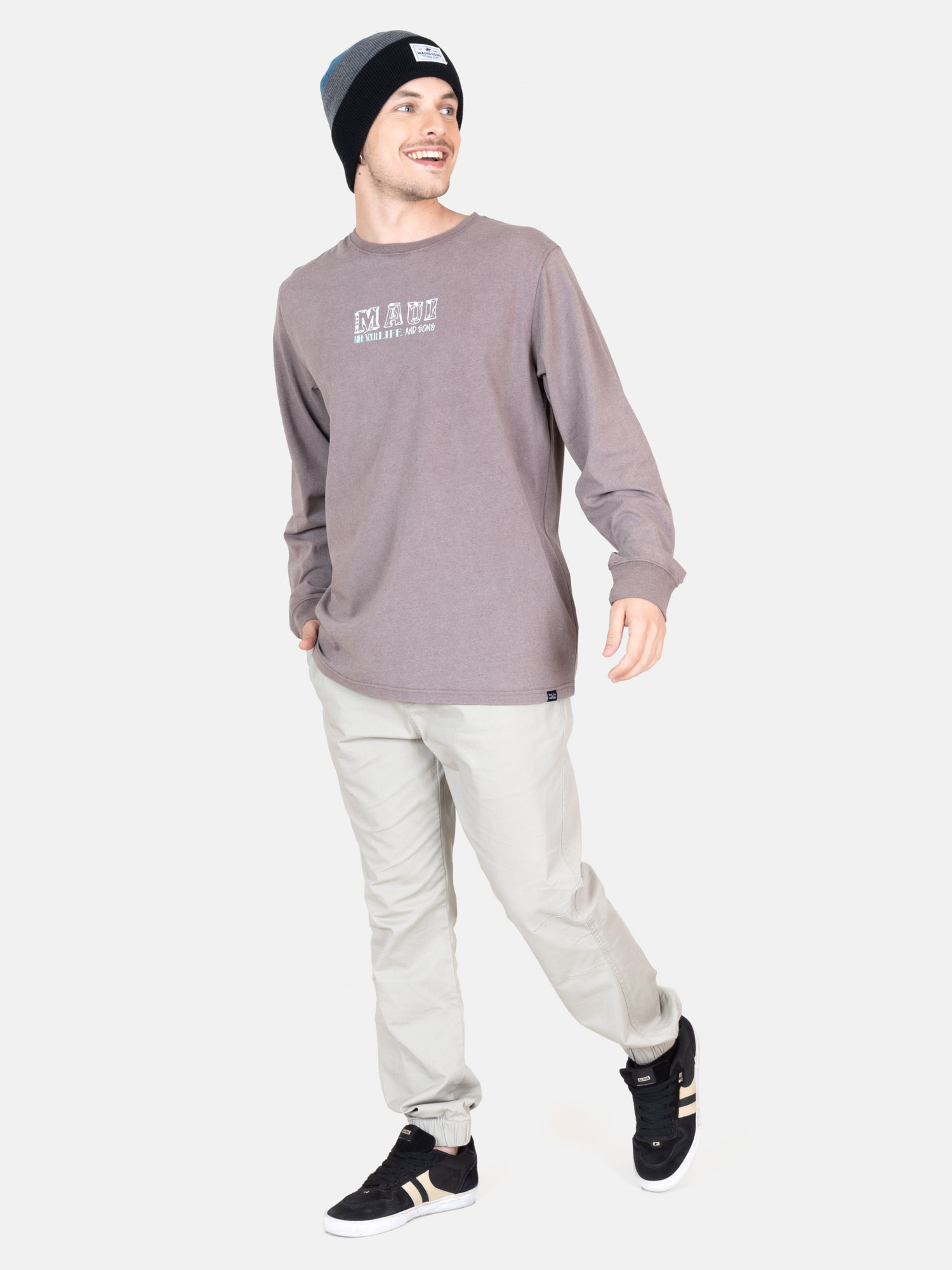 POLERA ML DAZE CAFÉ HOMBRE MAUI AND SONS - 4
