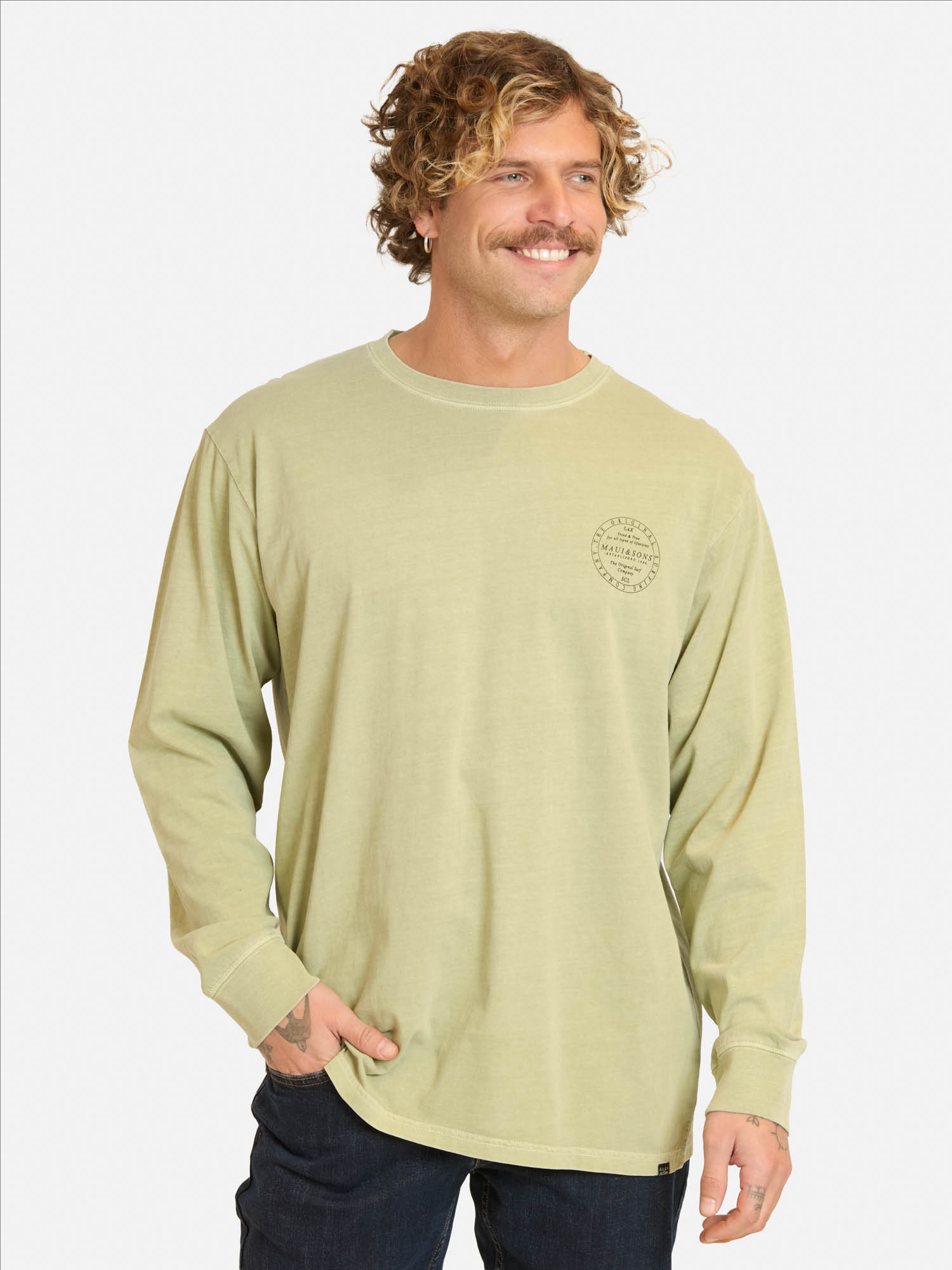 POLERA ML MENOY VERDE HOMBRE MAUI AND SONS - 1
