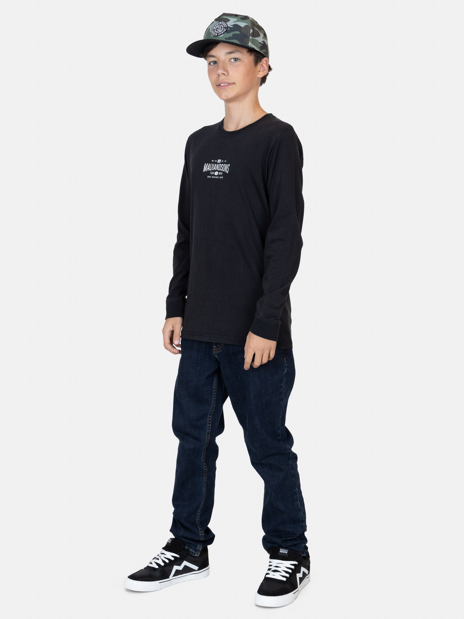 POLERA ML ACTIVE EN COLOR NEGRO INFANTIL MAUI AND SONS - 4