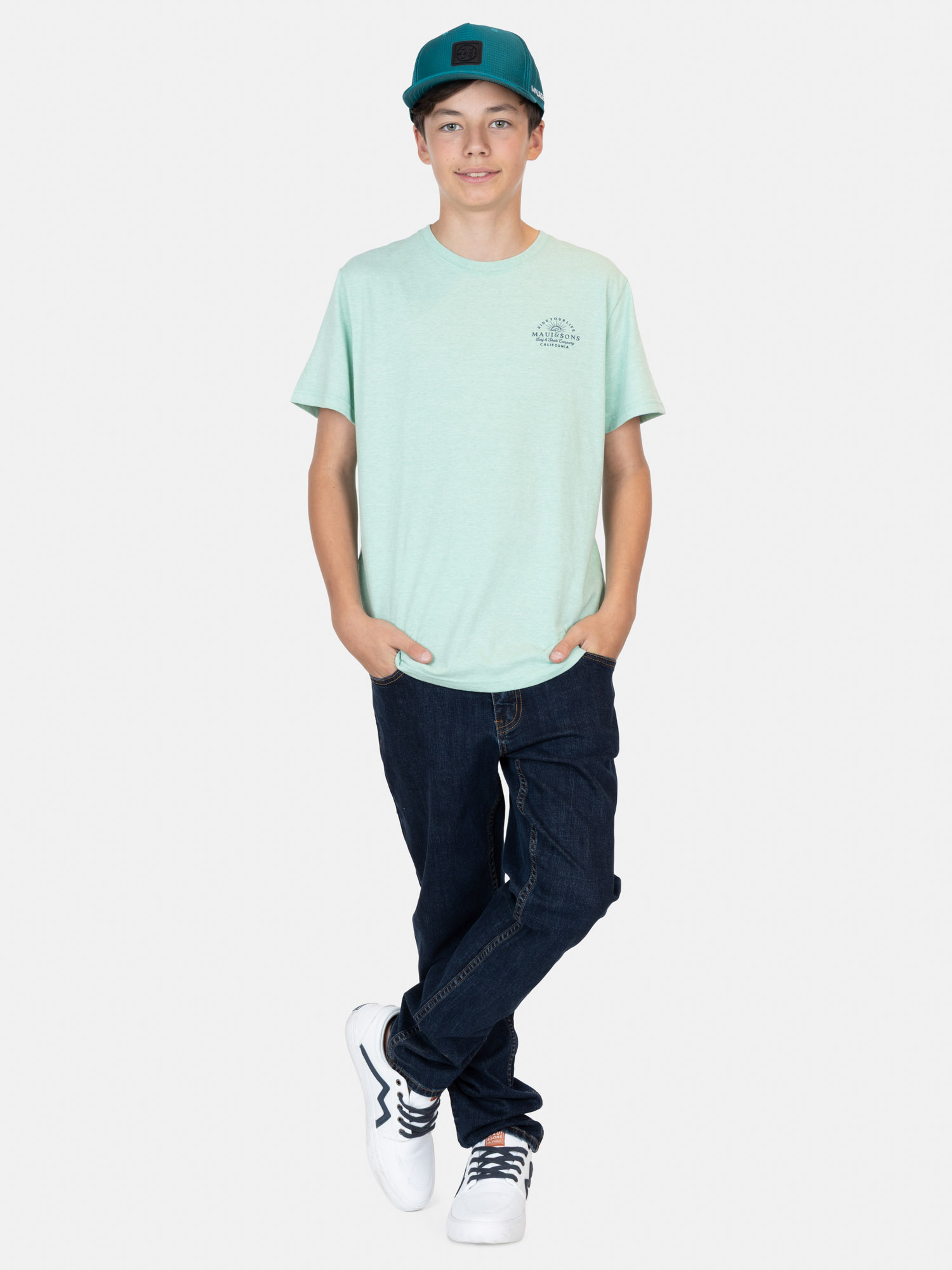 POLERA MC CIELO PLAYERO VERDE INFANTIL MAUI AND SONS - 4