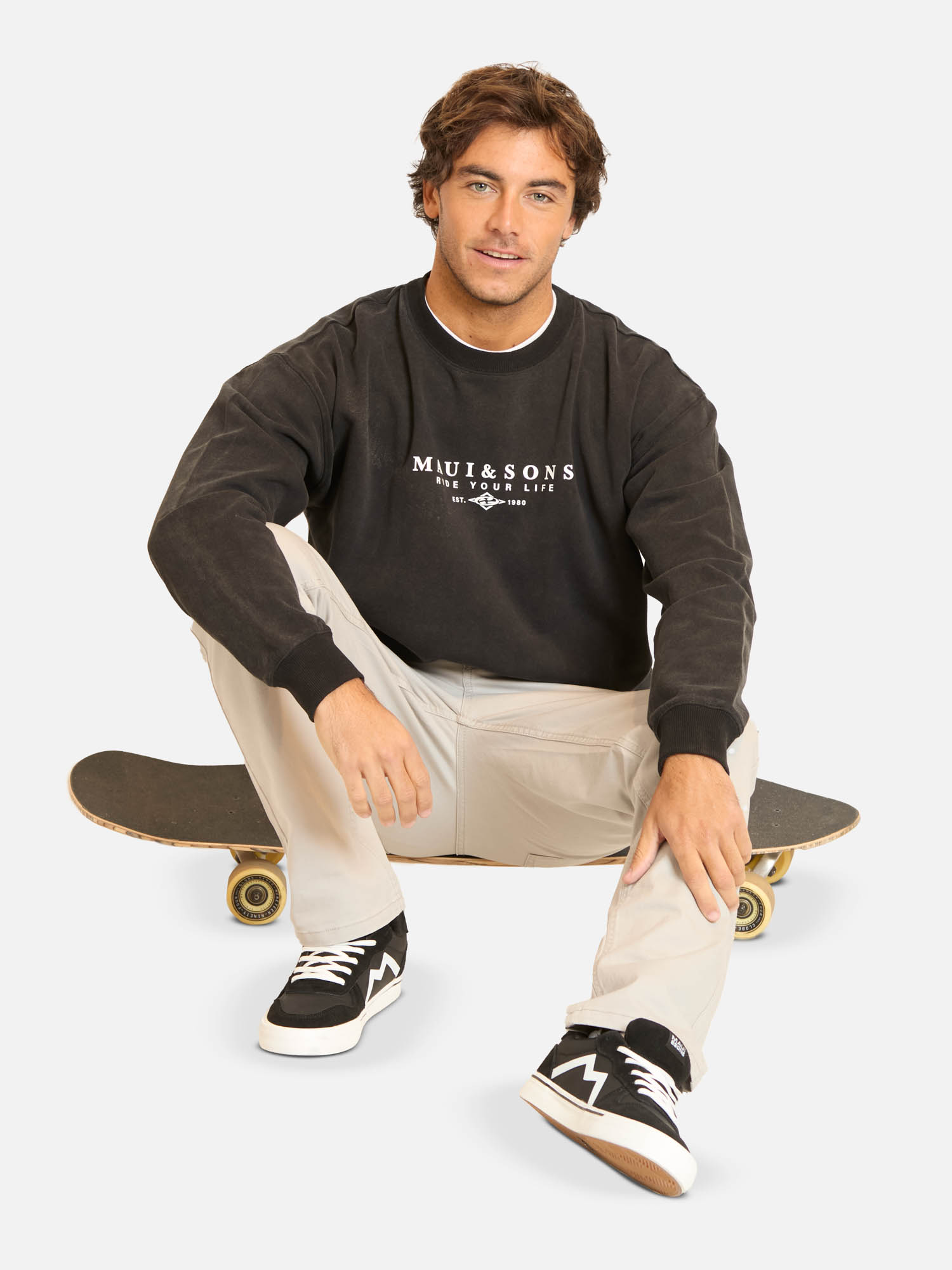 POLERON CR OCEANDRA EN COLOR NEGRO HOMBRE MAUI AND SONS - 4