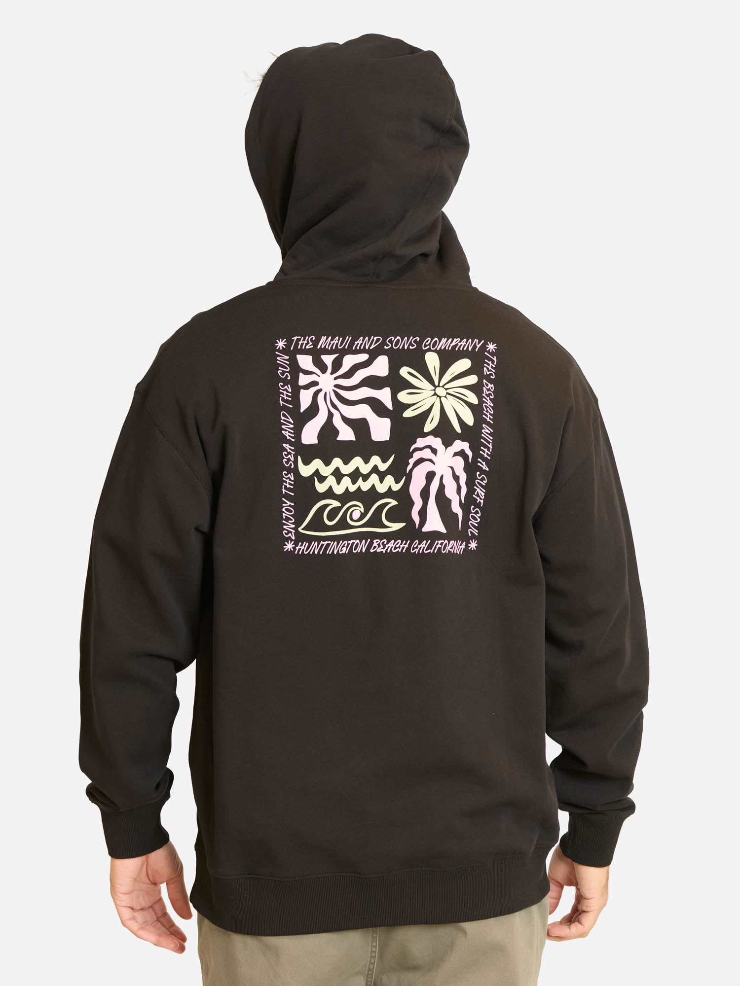 POLERON CANGURO MARAHUA EN COLOR NEGRO HOMBRE MAUI AND SONS - 2