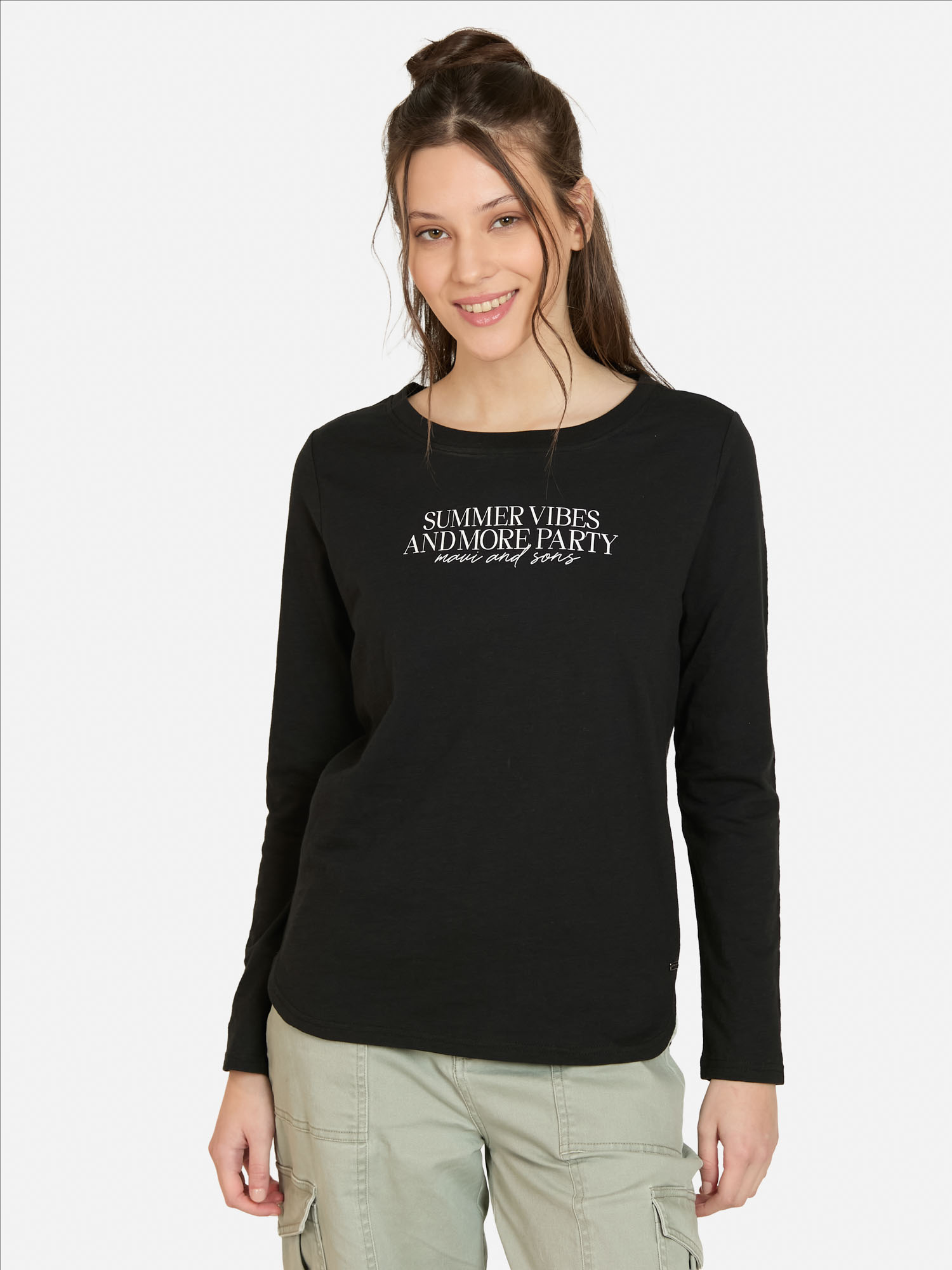 POLERA ML MAUREA EN COLOR NEGRO MUJER MAUI AND SONS - 1