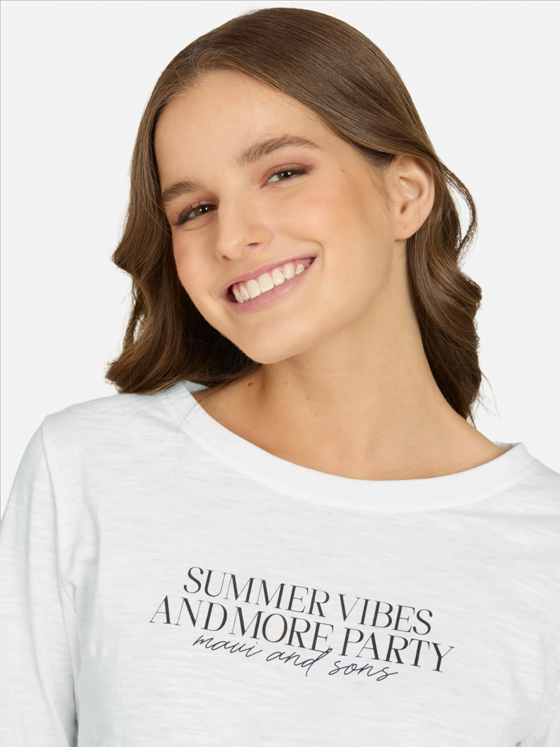 POLERA ML MAUREA EN COLOR BLANCO MUJER MAUI AND SONS - 3
