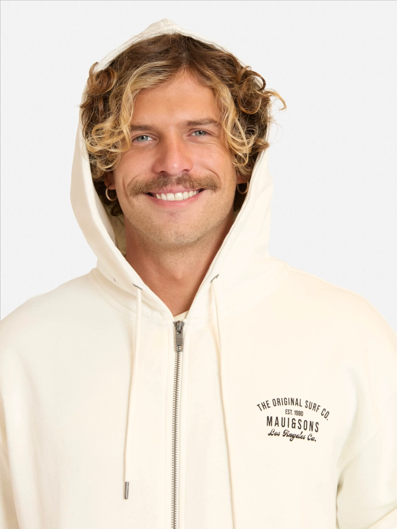 POLERON FZ PALMARIX EN COLOR BLANCO HOMBRE MAUI AND SONS - 3