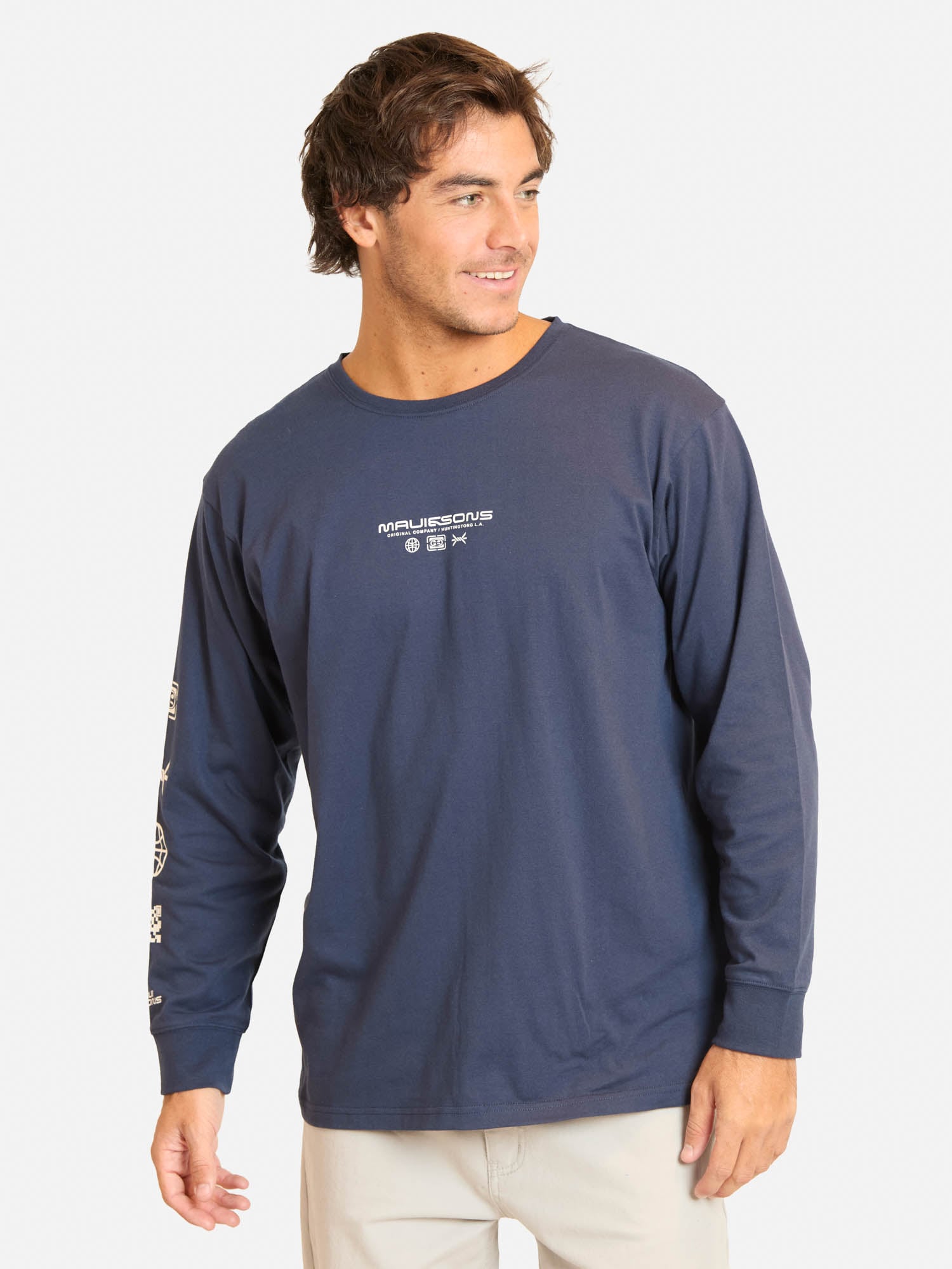 POLERA ML MOPI AZUL HOMBRE MAUI AND SONS S