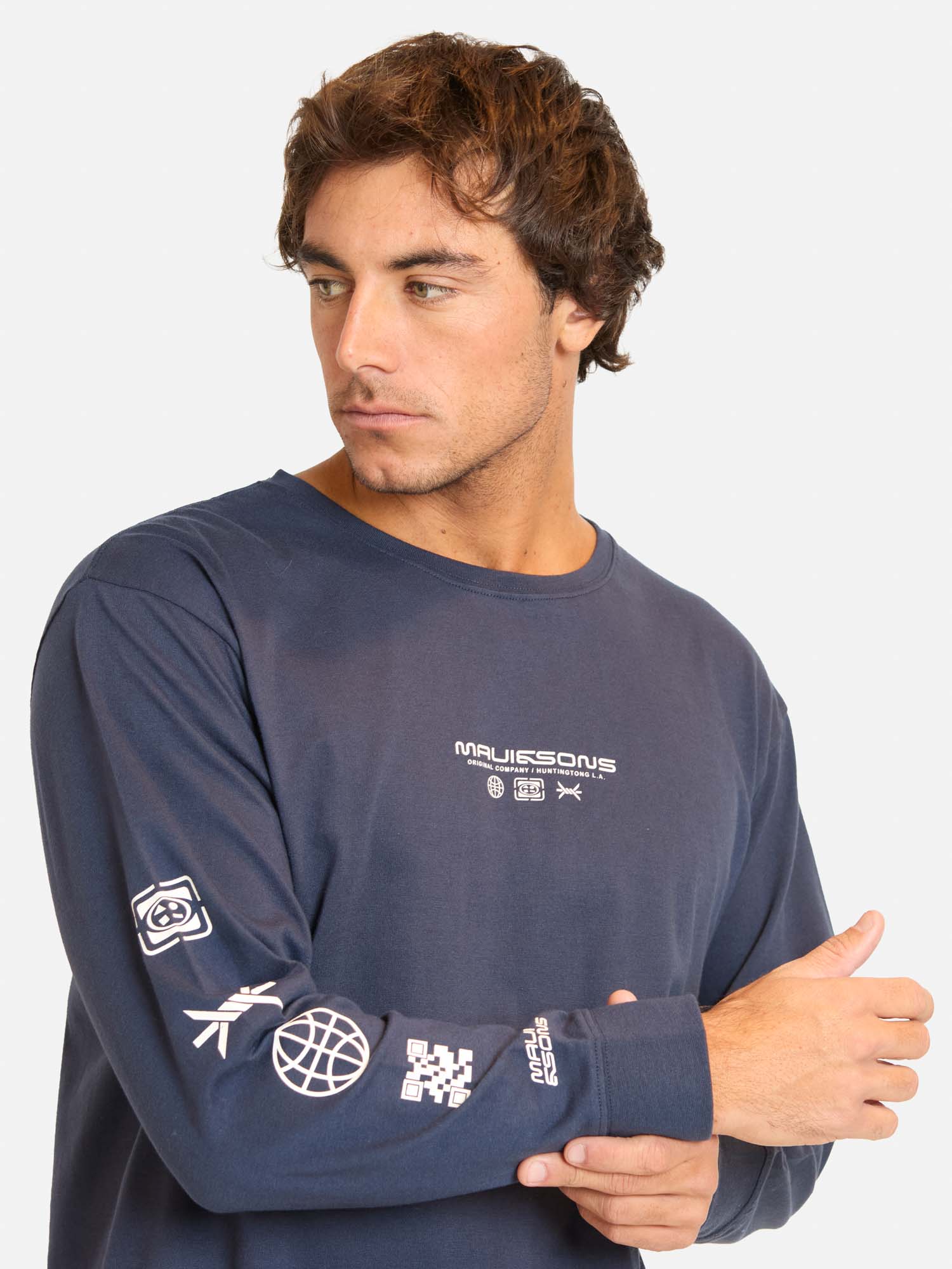 POLERA ML MOPI AZUL HOMBRE MAUI AND SONS - 3