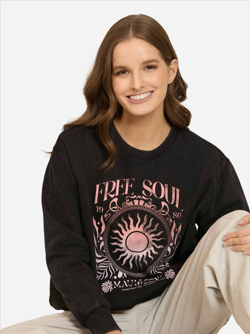POLERON CR TROPALYA EN COLOR NEGRO MUJER MAUI AND SONS - 3