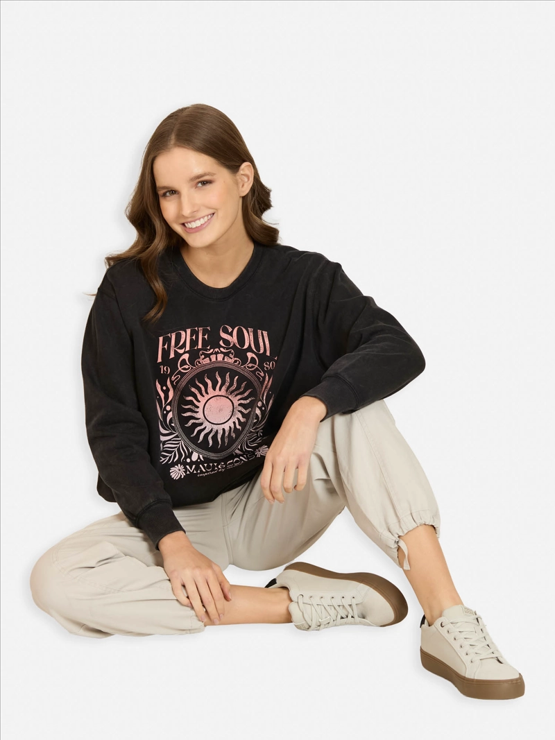 POLERON CR TROPALYA EN COLOR NEGRO MUJER MAUI AND SONS - 4