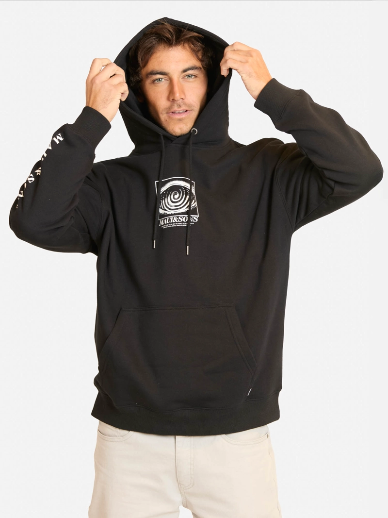 POLERON CANGURO PLAYVORA EN COLOR NEGRO HOMBRE MAUI AND SONS - 1