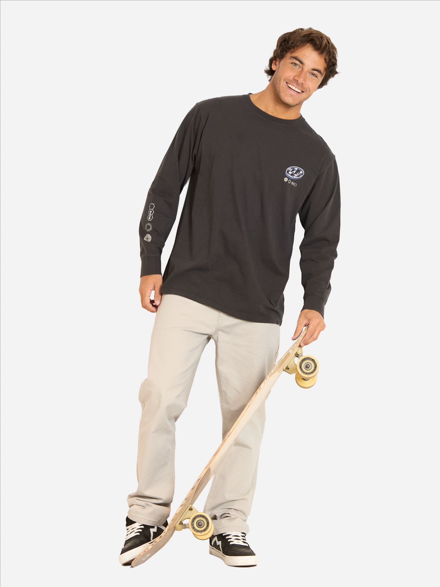 POLERA ML MATEC EN COLOR NEGRO HOMBRE MAUI AND SONS - 4