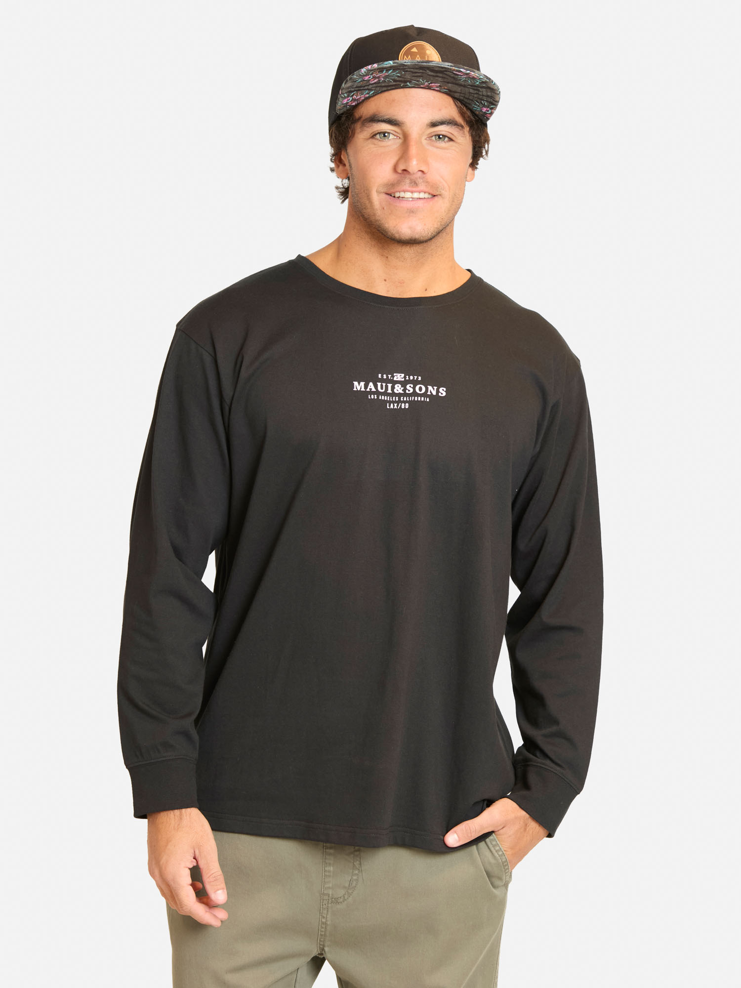 POLERA ML NISIN EN COLOR NEGRO HOMBRE MAUI AND SONS - 1