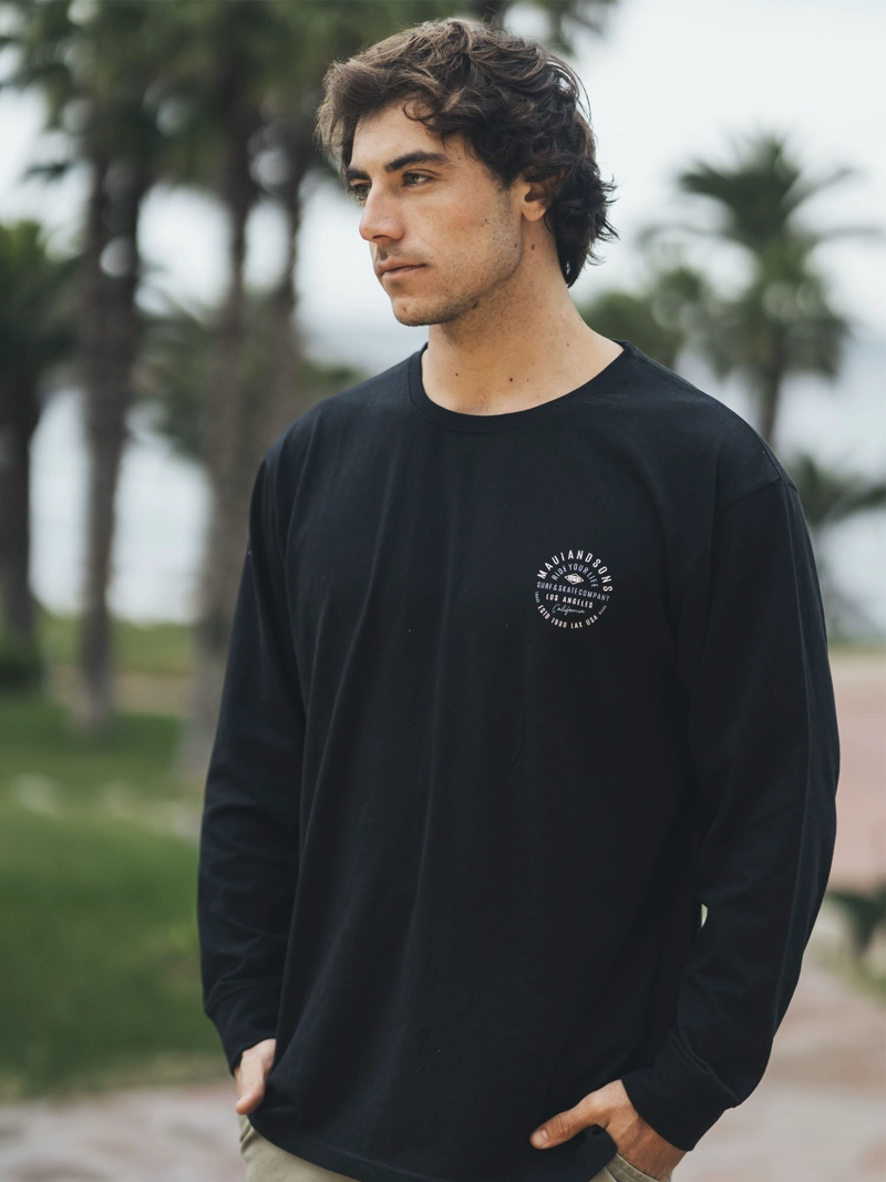 POLERA ML PIYUS NEGRO HOMBRE MAUI AND SONS - 1