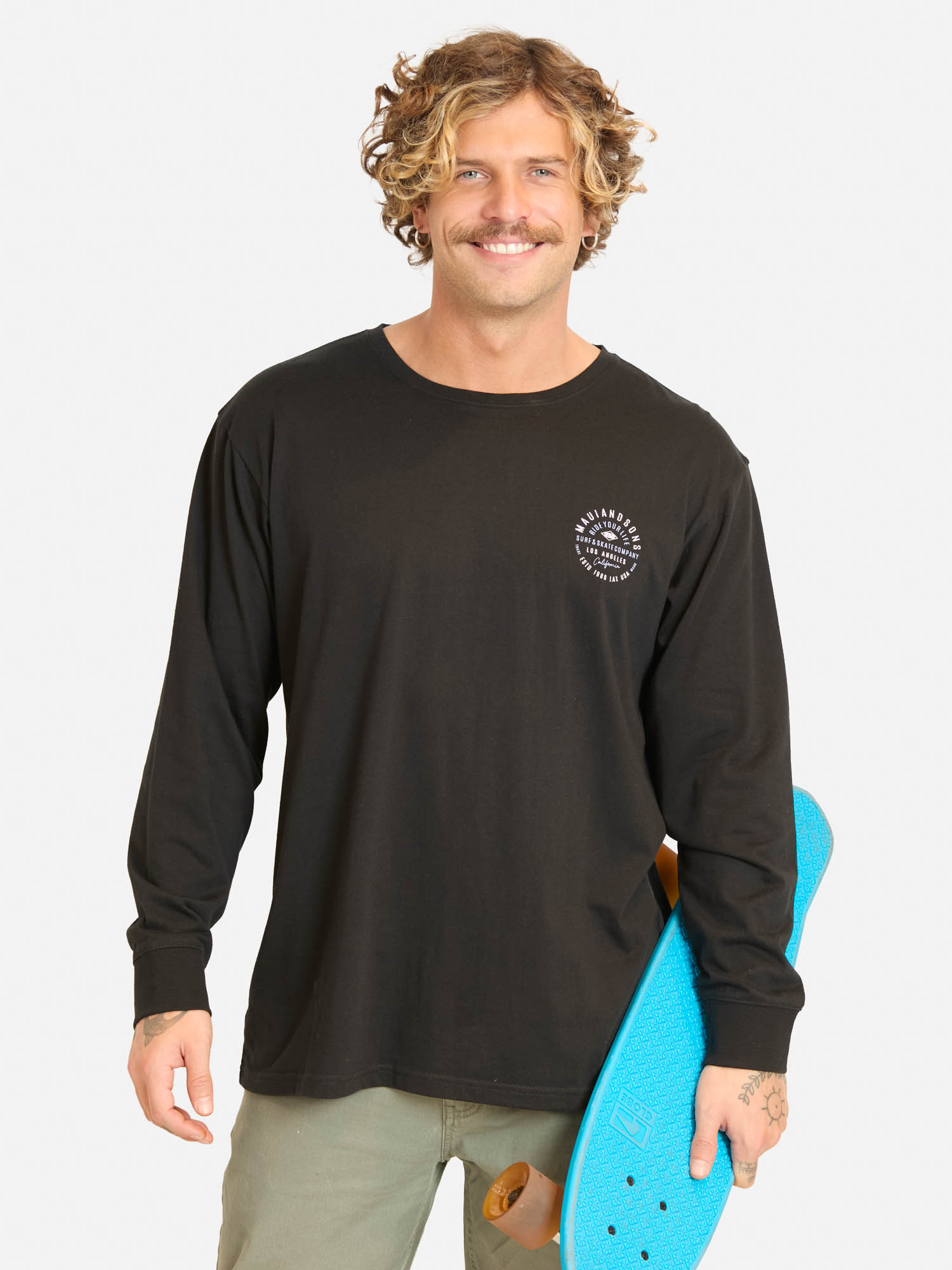 POLERA ML PIYUS EN COLOR NEGRO HOMBRE MAUI AND SONS - 1